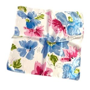 Blue & Pink Floral Square Neckerchief Bag Scarf